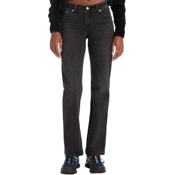 Levi's Low Pitch Bootcut Jeans Easy Fit Stretch Denim Zip Fly Cotton Black 28 - Picture 1 of 8